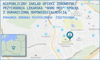 PORADNIA ZDROWIA PSYCHICZNEGO - NIEPUBLICZNY ZAKLAD OPIEKI ZDROWOTNEJ PRZYCHODNIA LEKARSKA "NORD MED" SPÓŁKA Z OGRANICZONĄ ODPOWIEDZIALNOŚCIĄ - MICHAŁOWSKIEGO 6,  CZĘSTOCHOWA