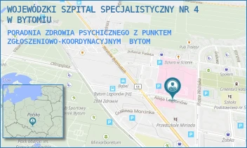 PORADNIA ZDROWIA PSYCHICZNEGO Z PUNKTEM ZGŁOSZENIOWO-KOORDYNACYJNYM - WOJEWÓDZKI SZPITAL SPECJALISTYCZNY NR 4 W BYTOMIU - UL. ALEJA LEGIONÓW 10,  BYTOM