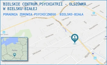 PORADNIA ZDROWIA PSYCHICZNEGO - BIELSKIE CENTRUM PSYCHIATRII - OLSZÓWKA W BIELSKU-BIAŁEJ - UL. MOSTOWA 1,  BIELSKO-BIAŁA