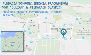 PORADNIA ZDROWIA PSYCHICZNEGO - FUNDACJA OCHRONY ZDROWIA PRACOWNIKÓW KWK "JULIAN" W PIEKARACH ŚLĄSKICH - MARII CURIE-SKŁODOWSKIEJ 81,  PIEKARY ŚLĄSKIE