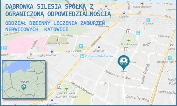 ODDZIAŁ DZIENNY LECZENIA ZABURZEŃ NERWICOWYCH - DĄBRÓWKA SILESIA SPÓŁKA Z OGRANICZONĄ ODPOWIEDZIALNOŚCIĄ - UL. MARII SKŁODOWSKIEJ-CURIE 25/2,  KATOWICE