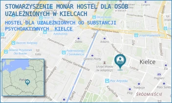 HOSTEL DLA UZALEŻNIONYCH OD SUBSTANCJI PSYCHOAKTYWNYCH - STOWARZYSZENIE MONAR HOSTEL DLA OSÓB UZALEŻNIONYCH W KIELCACH - LEŚNA 3,  KIELCE