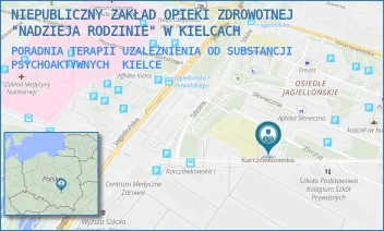 PORADNIA TERAPII UZALEŻNIENIA OD SUBSTANCJI PSYCHOAKTYWNYCH - NIEPUBLICZNY ZAKŁAD OPIEKI ZDROWOTNEJ "NADZIEJA RODZINIE" W KIELCACH - KARCZÓWKOWSKA 36,  KIELCE