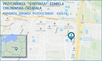 PORADNIA ZDROWIA PSYCHICZNEGO - PRZYCHODNIA "SYNTONIA" IZABELA CHOJNOWSKA-ĆWIĄKAŁA - PODGÓRSKA 20,  KIELCE