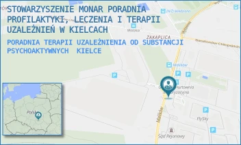 PORADNIA TERAPII UZALEŻNIENIA OD SUBSTANCJI PSYCHOAKTYWNYCH - STOWARZYSZENIE MONAR PORADNIA PROFILAKTYKI, LECZENIA I TERAPII UZALEŻNIEŃ W KIELCACH - MALIKÓW 150B,  KIELCE