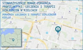 PORADNIA LECZENIA I TERAPII UZALEŻNIEŃ - STOWARZYSZENIE MONAR PORADNIA PROFILAKTYKI, LECZENIA I TERAPII UZALEŻNIEŃ W KIELCACH - JANA I JĘDRZEJA ŚNIADECKICH 7/1B,  KIELCE