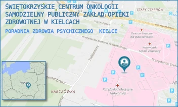 PORADNIA ZDROWIA PSYCHICZNEGO - ŚWIĘTOKRZYSKIE CENTRUM ONKOLOGII SAMODZIELNY PUBLICZNY ZAKŁAD OPIEKI ZDROWOTNEJ W KIELCACH - ARTWIŃSKIEGO 3,  KIELCE
