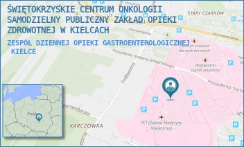 ZESPÓŁ DZIENNEJ OPIEKI GASTROENTEROLOGICZNEJ - ŚWIĘTOKRZYSKIE CENTRUM ONKOLOGII SAMODZIELNY PUBLICZNY ZAKŁAD OPIEKI ZDROWOTNEJ W KIELCACH - ARTWIŃSKIEGO 3,  KIELCE