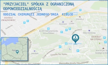 ODDZIAŁ CHIRURGII JEDNEGO DNIA - "PRZYJACIEL" SPÓŁKA Z OGRANICZONĄ ODPOWIEDZIALNOŚCIĄ - OS NA STOKU 63A,  KIELCE