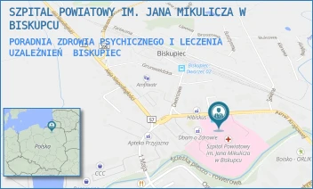 PORADNIA ZDROWIA PSYCHICZNEGO I LECZENIA UZALEŻNIEŃ - SZPITAL POWIATOWY IM. JANA MIKULICZA W BISKUPCU - ARMII KRAJOWEJ 8,  BISKUPIEC