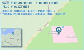 ODDZIAŁ CHIRURGII KLATKI PIERSIOWEJ Z PODODDZIAŁEM CHIRURGII JEDNEGO DNIA - WARMIŃSKO-MAZURSKIE CENTRUM CHORÓB PŁUC W OLSZTYNIE - JAGIELLOŃSKA 78,  OLSZTYN
