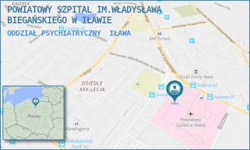 ODDZIAŁ PSYCHIATRYCZNY - POWIATOWY SZPITAL IM.WŁADYSŁAWA BIEGAŃSKIEGO W IŁAWIE - GEN. WŁ. ANDERSA 3,  IŁAWA