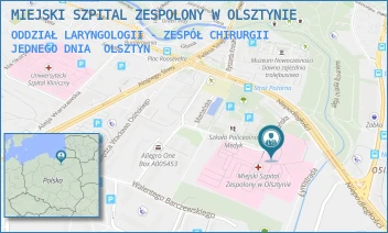 ODDZIAŁ LARYNGOLOGII - ZESPÓŁ CHIRURGII JEDNEGO DNIA - MIEJSKI SZPITAL ZESPOLONY W OLSZTYNIE - NIEPODLEGŁOŚCI 44,  OLSZTYN