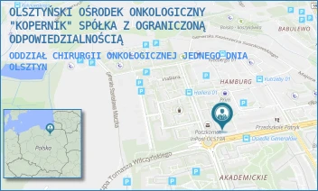 ODDZIAŁ CHIRURGII ONKOLOGICZNEJ JEDNEGO DNIA - OLSZTYŃSKI OŚRODEK ONKOLOGICZNY "KOPERNIK" SPÓŁKA Z OGRANICZONĄ ODPOWIEDZIALNOŚCIĄ - HALLERA 4B,  OLSZTYN