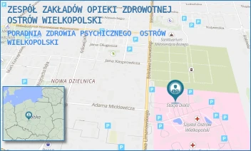 PORADNIA ZDROWIA PSYCHICZNEGO - ZESPÓŁ ZAKŁADÓW OPIEKI ZDROWOTNEJ OSTRÓW WIELKOPOLSKI - LIMANOWSKIEGO 20/22,  OSTRÓW WIELKOPOLSKI