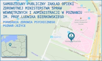 PORADANIA ZDROWIA PSYCHICZNEGO - SAMODZIELNY PUBLICZNY ZAKŁAD OPIEKI ZDROWOTNEJ MINISTERSTWA SPRAW WEWNĘTRZNYCH I ADMINISTRACJI W POZNANIU IM. PROF.LUDWIKA BIERKOWSKIEGO - DOJAZD 34,  POZNAŃ-JEŻYCE