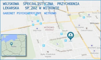 GABINET PSYCHIATRYCZNY - WOJSKOWA  SPECJALISTYCZNA  PRZYCHODNIA  LEKARSKA   SP ZOZ W WITKOWIE - ŻWIRKI I WIGURY 9,  WITKOWO