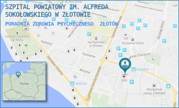 PORADNIA ZDROWIA PSYCHICZNEGO - SZPITAL POWIATOWY IM. ALFREDA SOKOŁOWSKIEGO W ZŁOTOWIE - SZPITALNA 28,  ZŁOTÓW