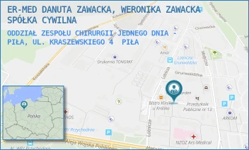 ODDZIAŁ ZESPOŁU CHIRURGII JEDNEGO DNIA - PIŁA, UL. KRASZEWSKIEGO 4 - ER-MED DANUTA ZAWACKA, WERONIKA ZAWACKA-DZIUBIŃSKA SPÓŁKA CYWILNA - KRASZEWSKIEGO 4,  PIŁA