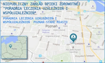 PORADNIA LECZENIA UZALEŻNIEŃ I WSPÓŁUZALEŻNIEŃ - NIEPUBLICZNY ZAKŁAD OPIEKI ZDROWOTNEJ "PORADNIA LECZENIA UZALEŻNIEŃ I WSPÓŁUZALEŻNIEŃ" - PL.KOLEGIACKI 12A,  POZNAŃ-STARE MIASTO
