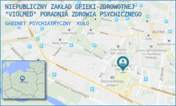 GABINET PSYCHIATRYCZNY - NIEPUBLICZNY ZAKŁAD OPIEKI ZDROWOTNEJ "VIOLMED" PORADNIA ZDROWIA PSYCHICZNEGO - PCK 6,  KOŁO