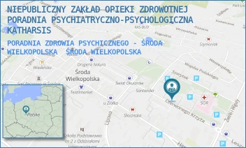 PORADNIA ZDROWIA PSYCHICZNEGO - ŚRODA WIELKOPOLSKA - NIEPUBLICZNY ZAKŁAD OPIEKI ZDROWOTNEJ PORADNIA PSYCHIATRYCZNO-PSYCHOLOGICZNA KATHARSIS - CZERWONEGO KRZYŻA 2/8/9,  ŚRODA WIELKOPOLSKA