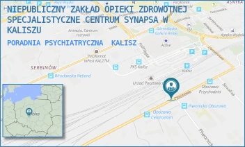 PORADNIA PSYCHIATRYCZNA - NIEPUBLICZNY ZAKŁAD OPIEKI ZDROWOTNEJ SPECJALISTYCZNE CENTRUM SYNAPSA W KALISZU - OBOZOWA 1,  KALISZ