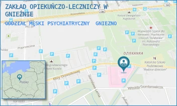 ODDZIAŁ MĘSKI PSYCHIATRYCZNY - ZAKŁAD OPIEKUŃCZO-LECZNICZY W GNIEŹNIE - ORZESZKOWEJ 27,  GNIEZNO