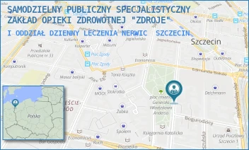 I ODDZIAŁ DZIENNY LECZENIA NERWIC - SAMODZIELNY PUBLICZNY SPECJALISTYCZNY ZAKŁAD OPIEKI ZDROWOTNEJ "ZDROJE" W SZCZECINIE - ŚW. WOJCIECHA 7,  SZCZECIN