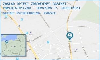 GABINET PSYCHIATRYCZNY - ZAKŁAD OPIEKI ZDROWOTNEJ GABINET PSYCHIATRYCZNO - ODWYKOWY P. JAROSIŃSKI - STARGARDZKA 32,  PYRZYCE