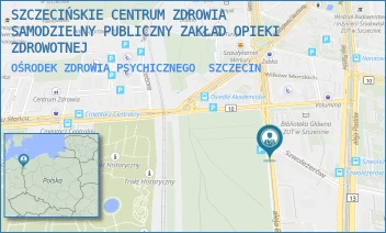 OŚRODEK ZDROWIA PSYCHICZNEGO - SZCZECIŃSKIE CENTRUM ZDROWIA SAMODZIELNY PUBLICZNY ZAKŁAD OPIEKI ZDROWOTNEJ - BOHATERÓW WARSZAWY 75,  SZCZECIN