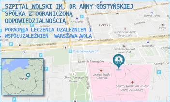 PORADNIA LECZENIA UZALEŻNIEŃ I WSPÓŁUZALEŻNIEŃ - SZPITAL WOLSKI IM. DR ANNY GOSTYŃSKIEJ SPÓŁKA Z OGRANICZONĄ ODPOWIEDZIALNOŚCIĄ - MARCINA KASPRZAKA 17,  WARSZAWA WOLA