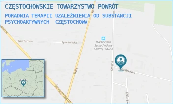PORADNIA TERAPII UZALEŻNIENIA OD SUBSTANCJI PSYCHOAKTYWNYCH - CZĘSTOCHOWSKIE TOWARZYSTWO POWRÓT - UL. WIOLINOWA 1,  CZĘSTOCHOWA