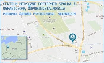 PORADNIA ZDROWIA PSYCHICZNEGO - CENTRUM MEDYCZNE POSTĘPMED SPÓŁKA Z OGRANICZONĄ ODPOWIEDZIALNOŚCIĄ - UL. STRZELECKA 1,  ŚWIEBODZIN